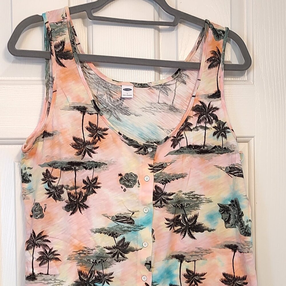 Women's Large Old Navy Button Down Tank Top